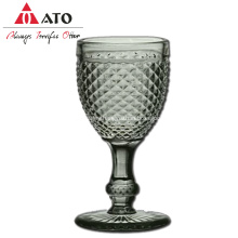 Copa de vino tallada con ATO con cristal gris